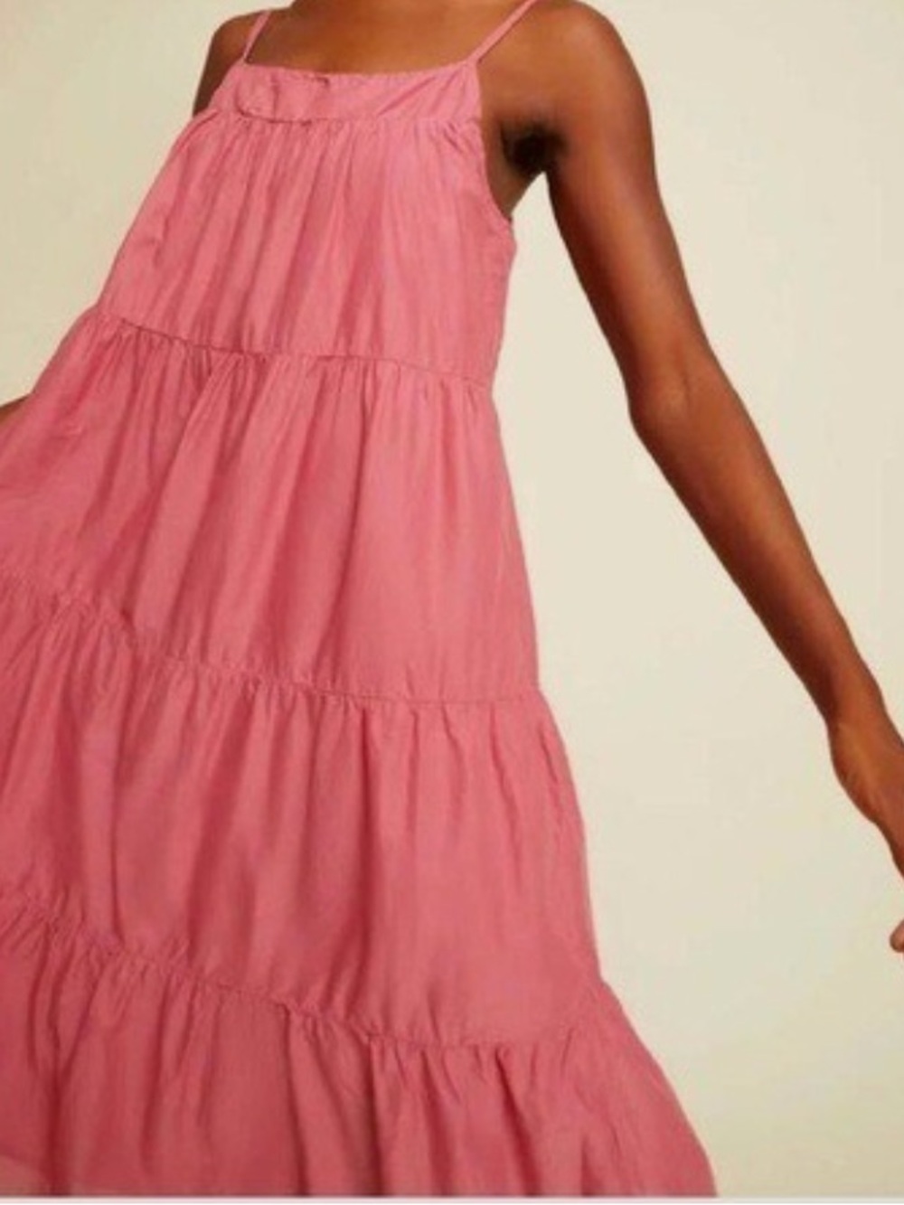 Nation LTD Felicity Midi Dress Flushed Rose 100% Pima cotton size Small pink